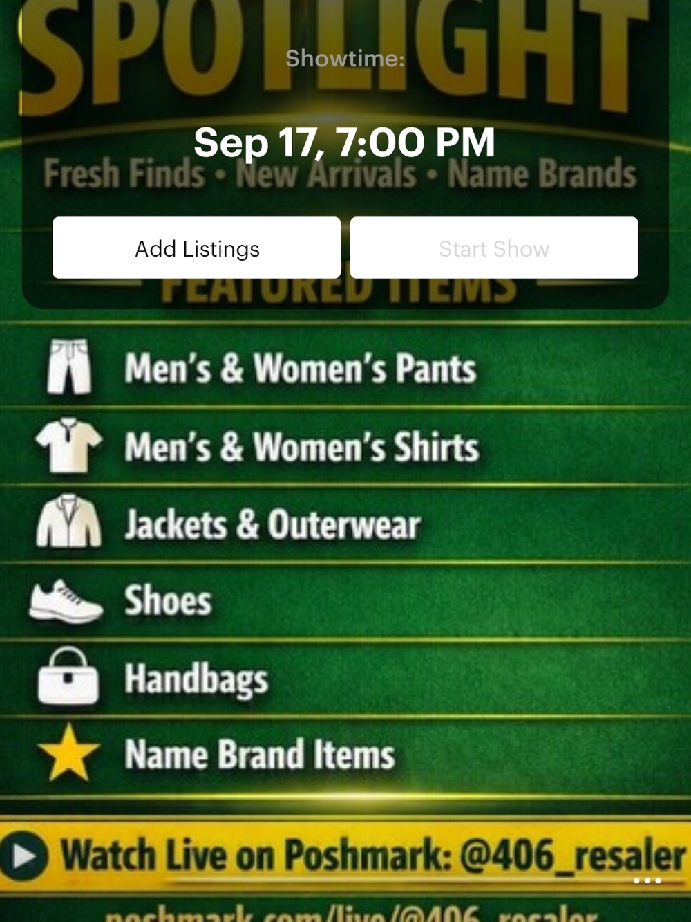 Posh Live Show This Thursday Night. Jackets, Shoes, Purses, Men's, Women's